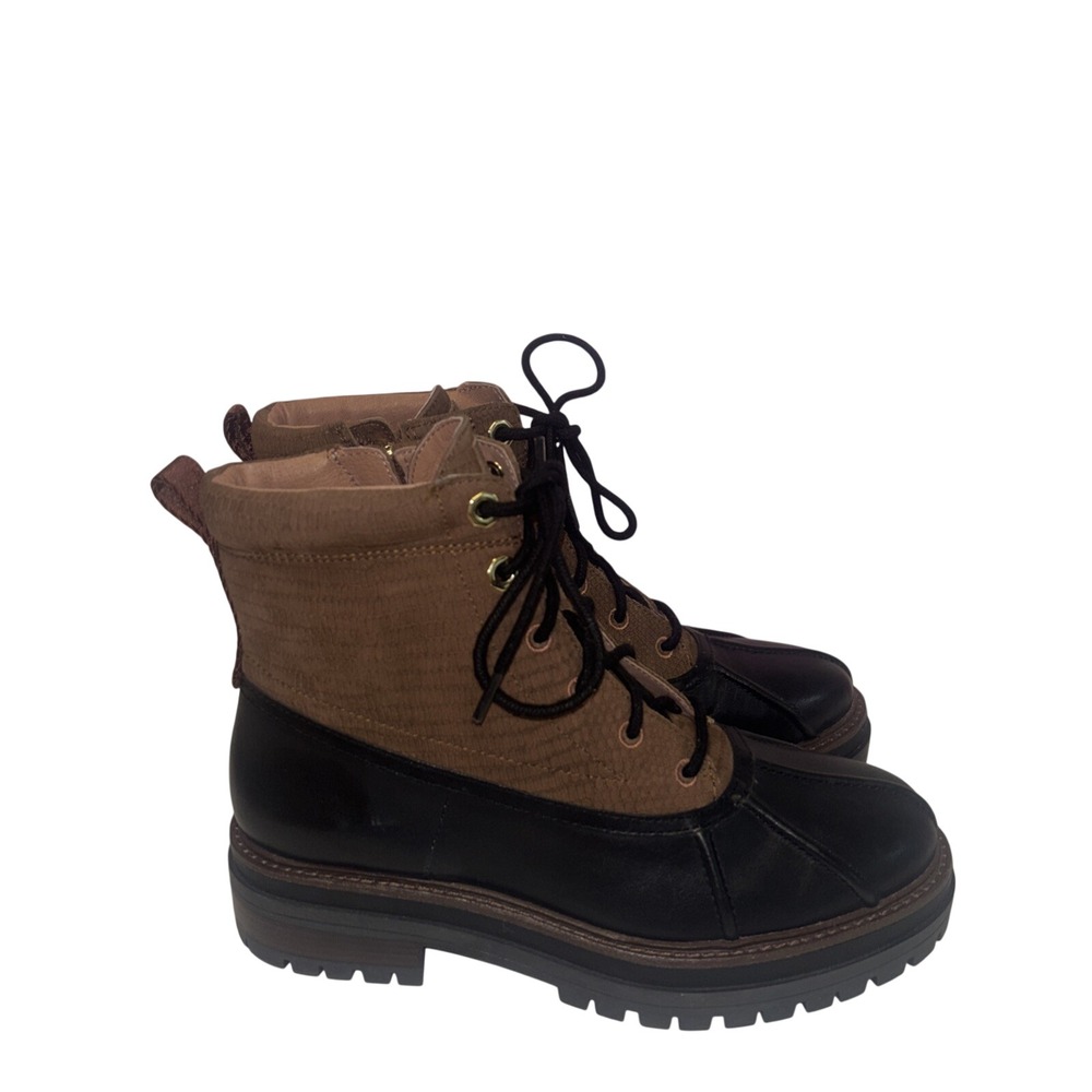 Louise et Cie Size 8 Duck Combat Boot Western Ankle Booties Steampunk Moto Black